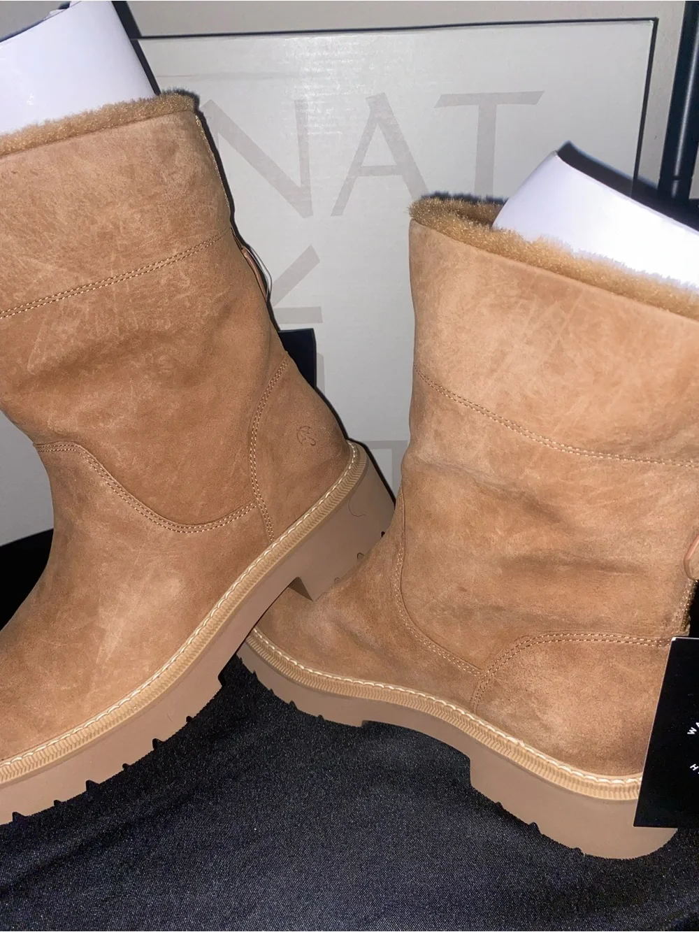 Naturalizer GORGEOUS real suede water repellant fur boots 👢